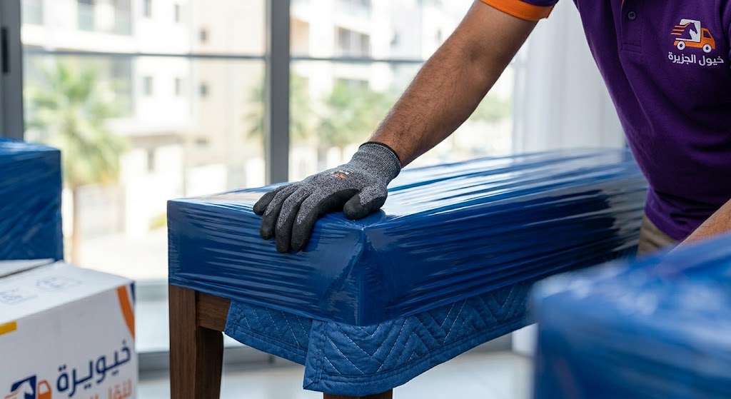 عناية فائقة بتغليف الحواف والزوايا للأثاث بجدة